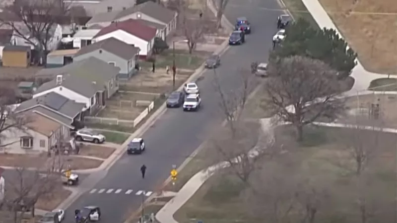 Image: An overhead view of Nome Park in Aurora after the shooting.