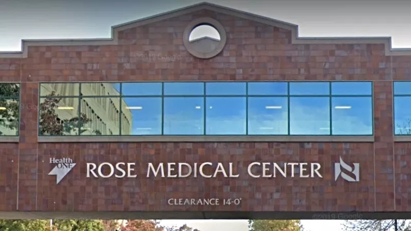 Image: A pedestrian bridge at Denver's Rose Medical Center.