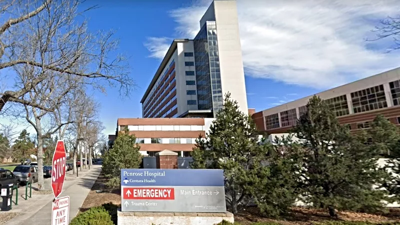 Image: Outside Penrose Hospital in Colorado Springs.