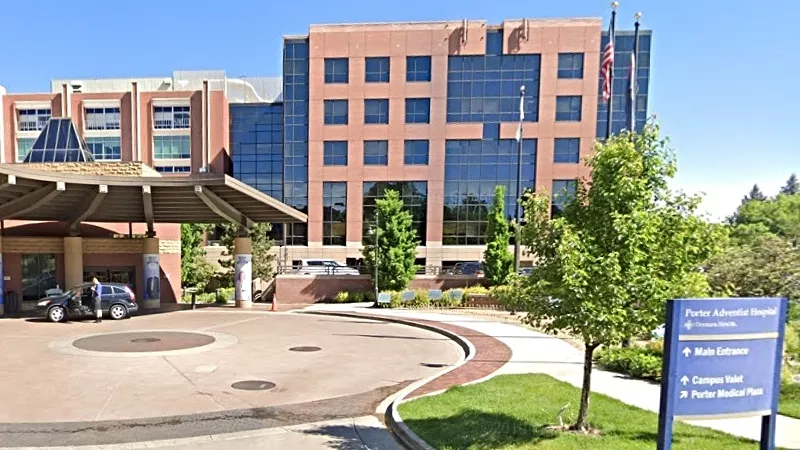 Image: Outside Denver's Porter Adventist Hospital.