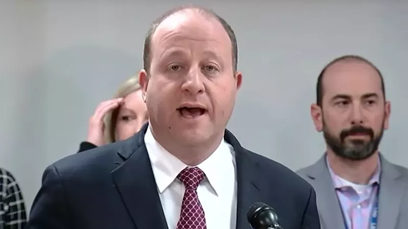 Image: Governor Jared Polis during a March 5, 2020 press conference about the state's first confirmed coronavirus case.