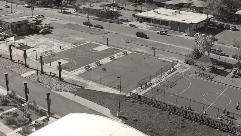 Image: An overhead look at Holly Square from the website devoted to the new documentary film entitled The Holly.