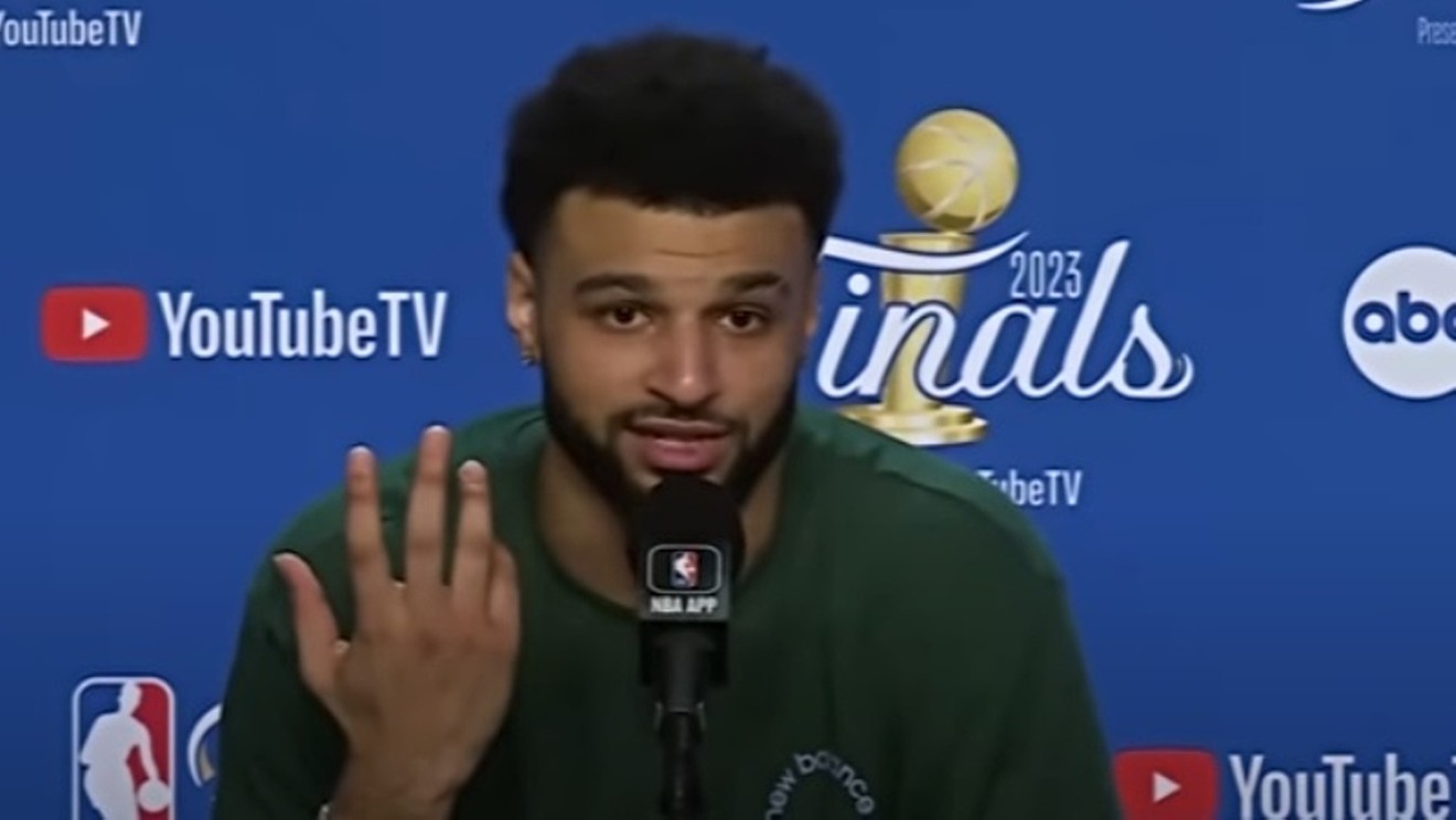Was Jamal Murray sending Nuggets fans a secret message about winning the NBA finals in five during his post-game interview last night? We'd like to think so.