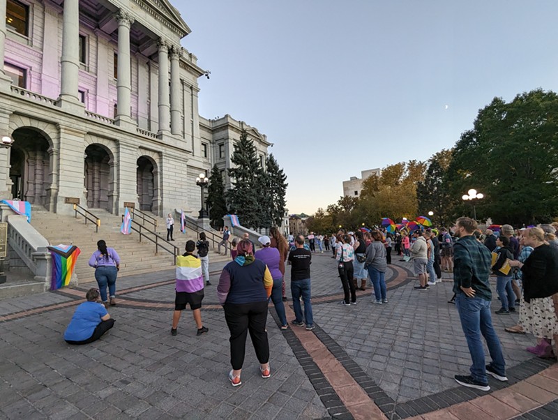 Transgender rights tally at the Capitol in October.