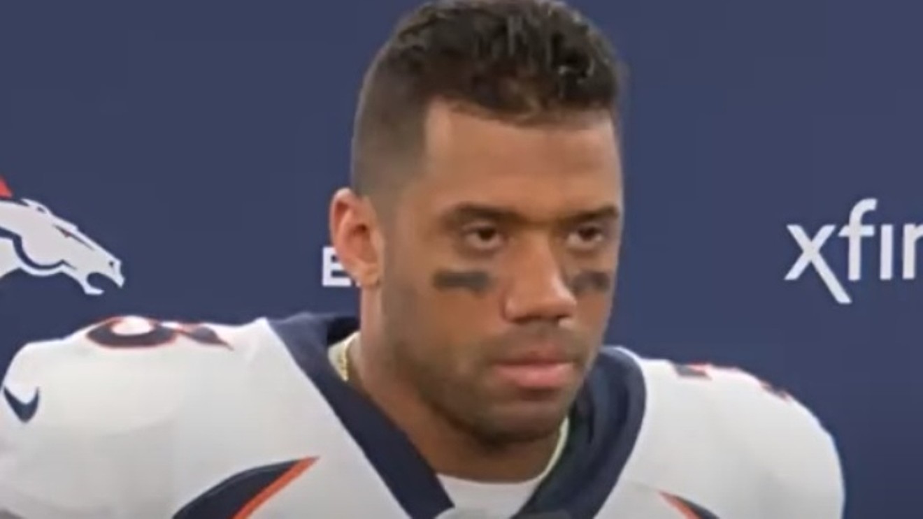 Russell Wilson failed to put on a happy face after the Denver Broncos' loss to the Houston Texans on December 3.