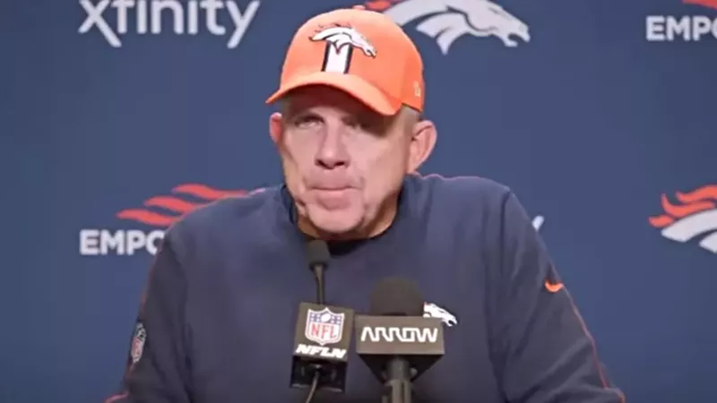 Image: Sean Payton wasn't especially chipper after the Broncos's overtime loss to the Bengals on December 28.