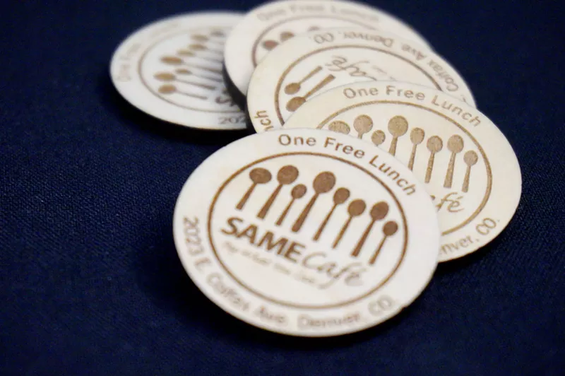 Image: SAME Cafe's tokens, which will give the bearer a free lunch.