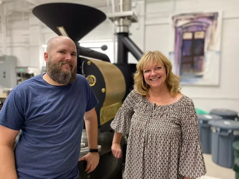 Image: Houston Shearon and Tami Bonner are taking over the management of Purple Door's roasting operations and job training program.