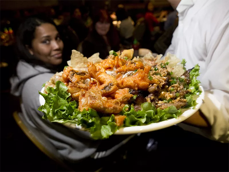Image: a spring roll plattter