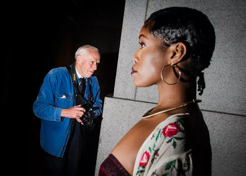 Image: Bill Cunningham, behind the scenes.