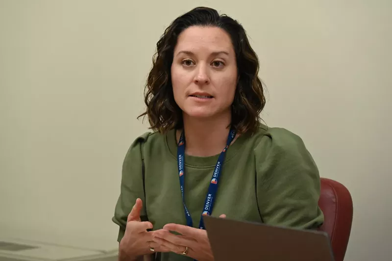 Image: Newcomer director Sarah Plastino talks with the press