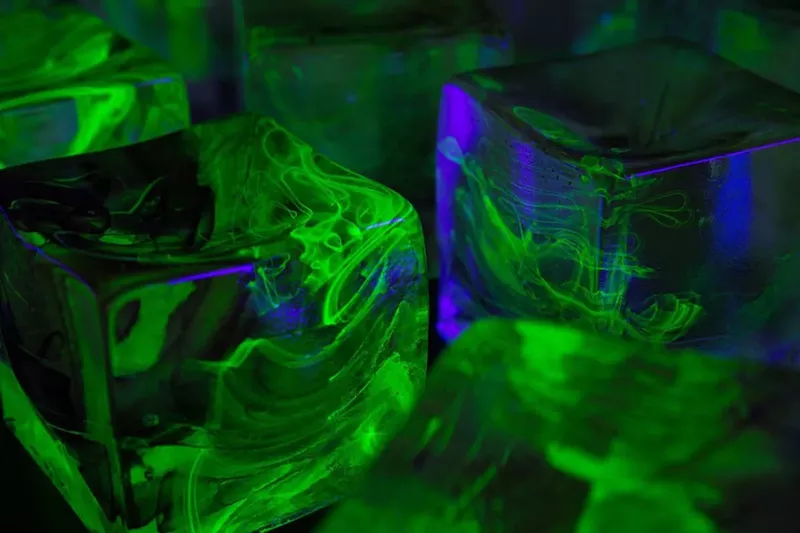 Image: Etsuko Ichikawa, “The Water Within,” hot cast glass with pigment and uranium.