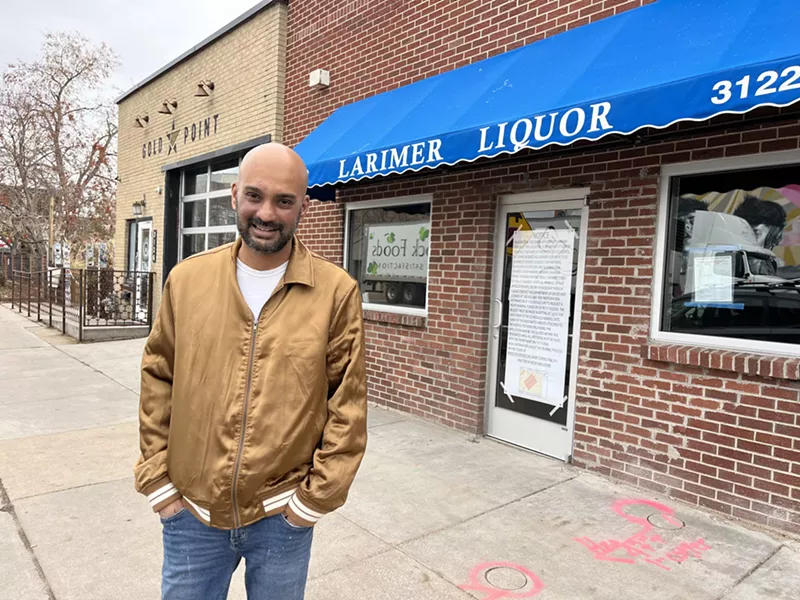 Image: The Larimer Liquor awning from the liquor store that operated in the space in the '60s was found intact in a backroom.