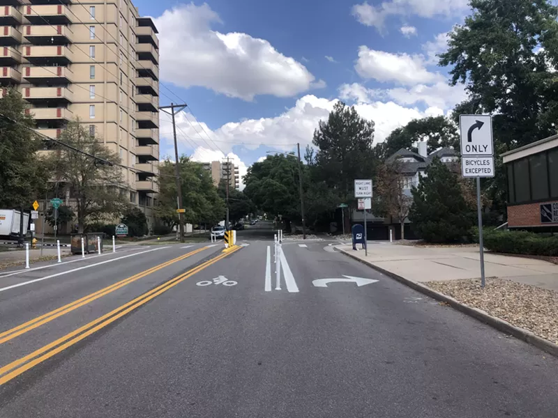 Image: The diverter at Seventh Avenue and Pennsylvania Street.