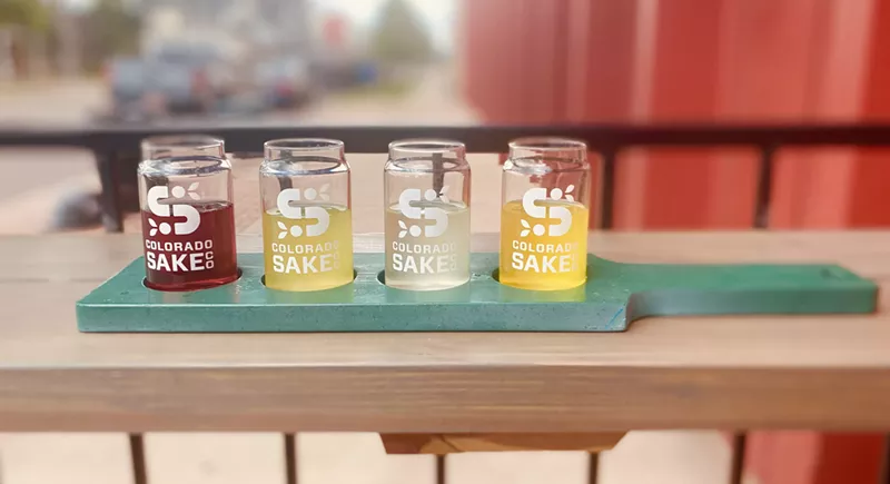Image: Sake flights are on the menu at Colorado Sake Co.