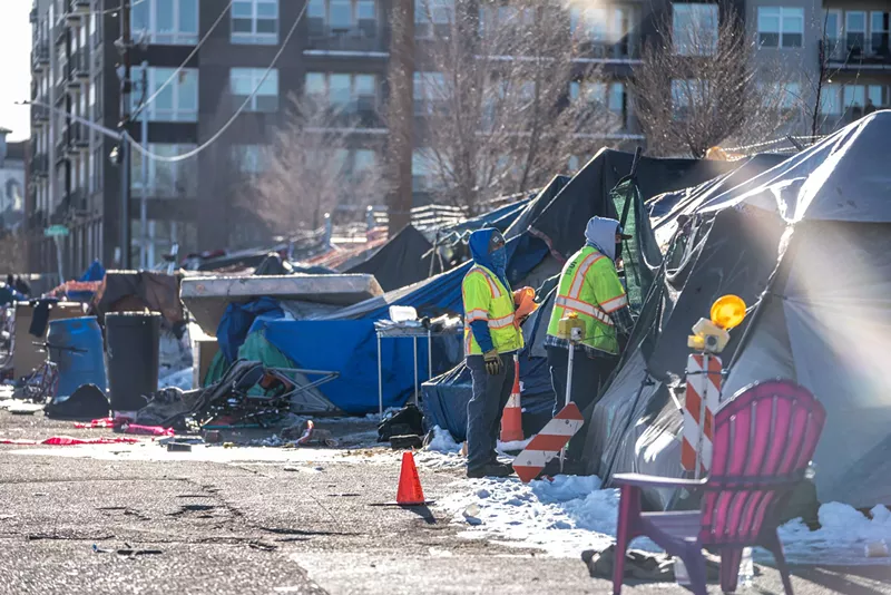 Image: This encampment in RiNo was swept in late November.