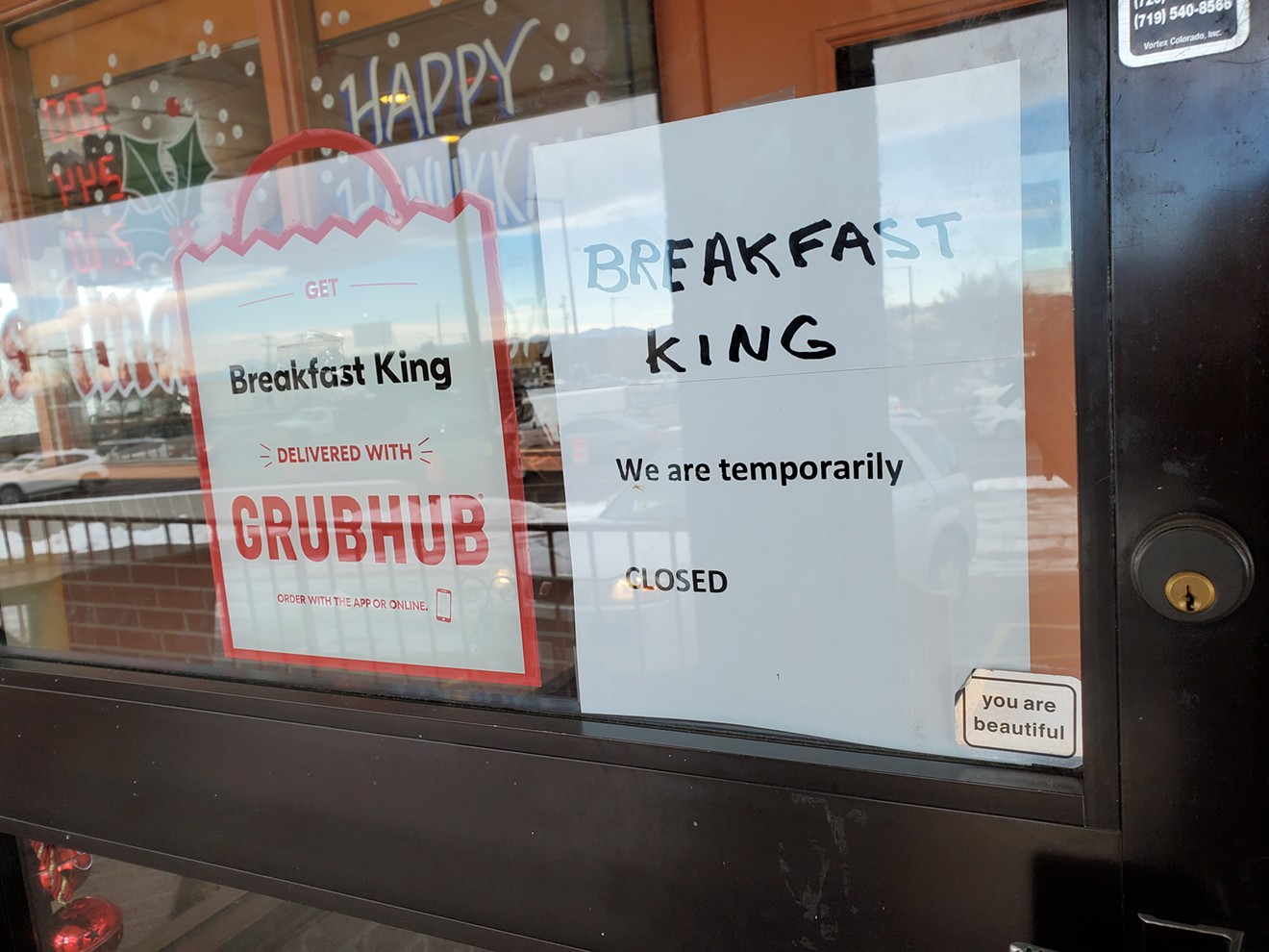 A sign announcing a temporary closure was on the door at Breakfast King on January 3.