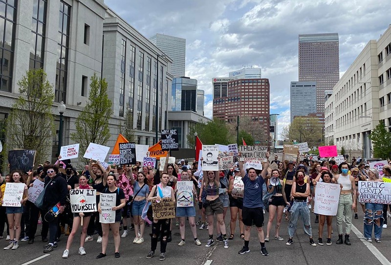 Protest in favor of abortion rights in May 2022.
