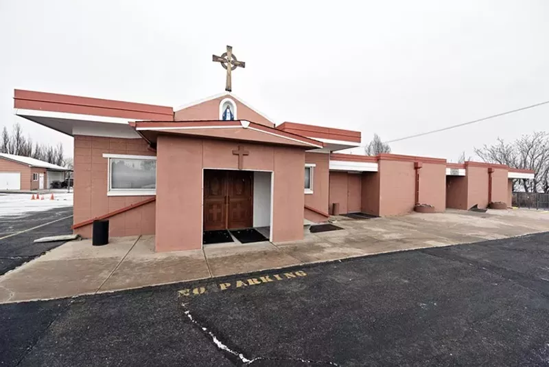 Image: Once a bustling community and place of worship, the church now sits empty.