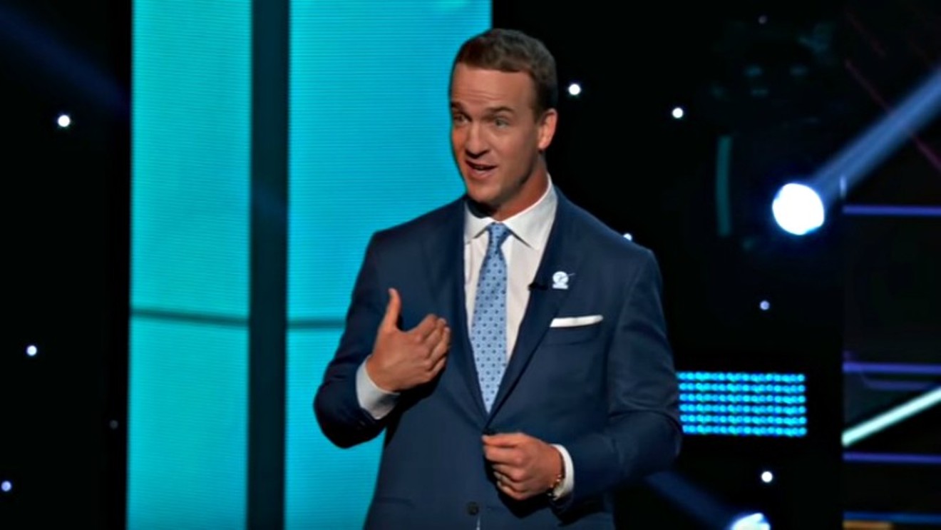 Peyton Manning doing a bit about his last Super Bowl win at the ESPYs' 25th-anniversary edition last night.