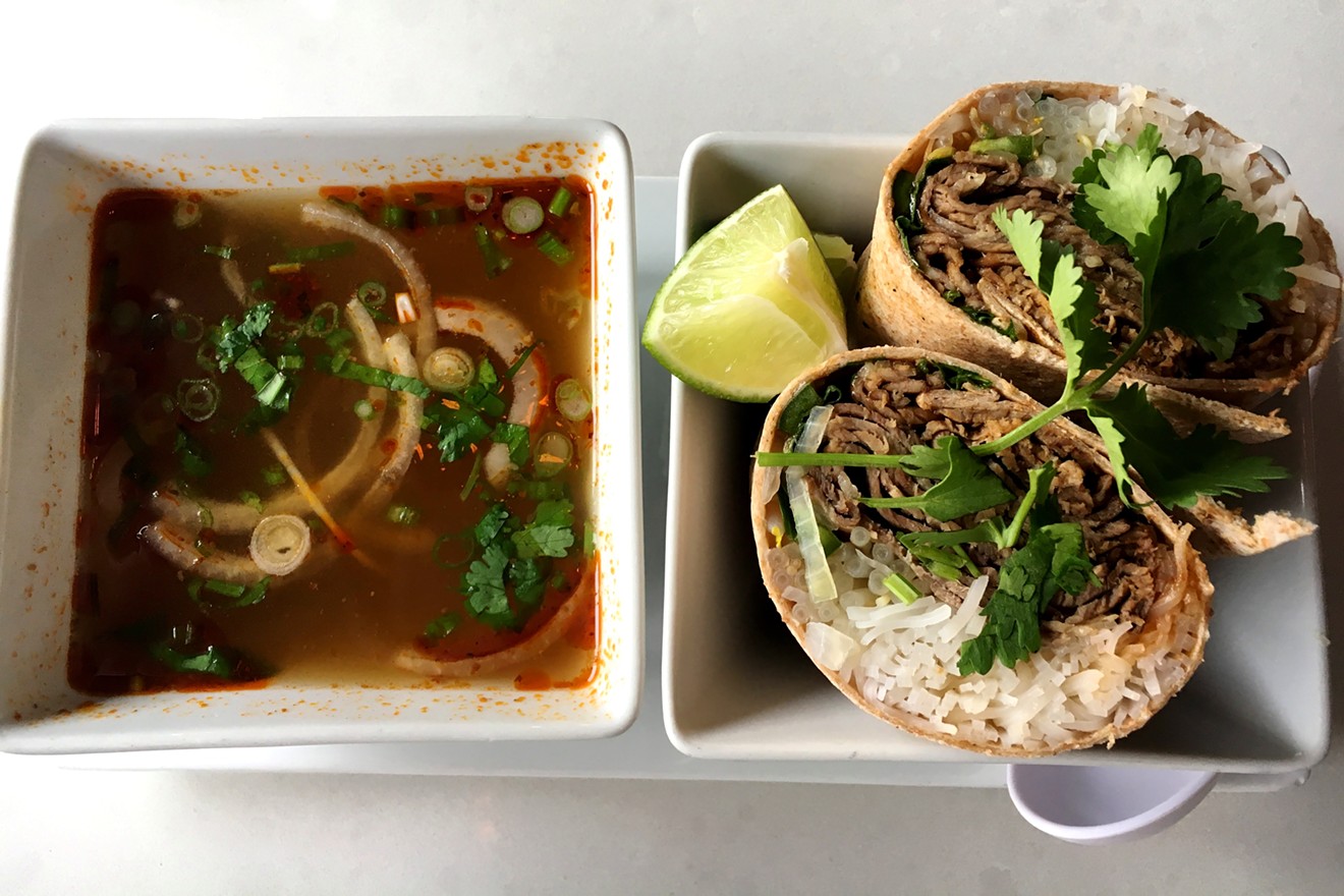 The pho broth is a family recipe at Pho Haus, but the burrito strays from tradition.