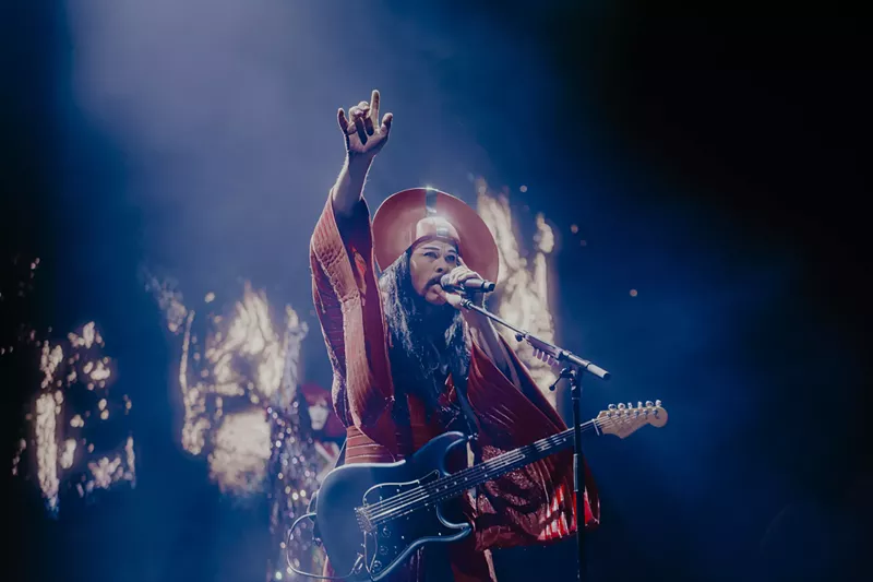 Image: Empire of the Sun performing on stage at Red Rocks on Monday, April 28, 2025.