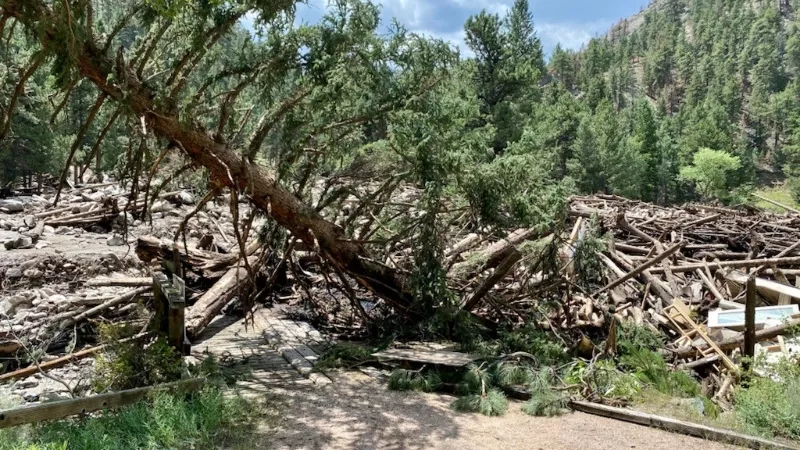 Image: The photos in this post depict the drainage area where the July 20 Poudre Canyon mudslide occurred.