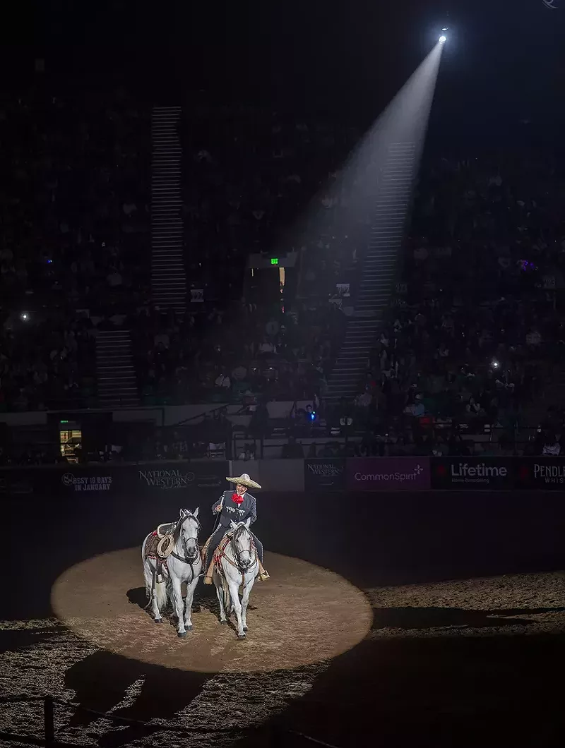 Image: Jerry Diaz, founder of the Mexican Rodeo Extravaganza, celebrates thirty years of bringing his production to the National Western Stock Show.