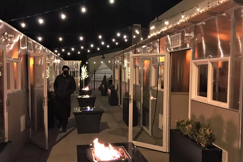 Image: The dining rooms of restaurants like Barolo Grill fill up quickly at 50 percent capacity, but individual huts, cabanas and tents can expand seating.