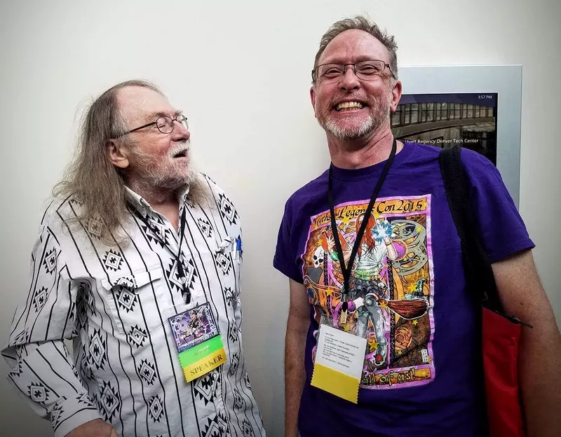 Image: The late Edward Bryant and mentee Stace Johnson at MileHiCon 48.