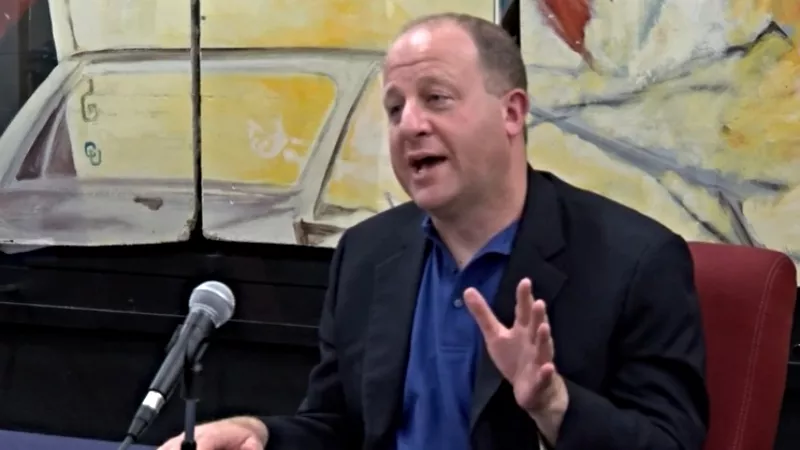 Image: Colorado Governor Jared Polis during a press conference at Pueblo Community College earlier this week.