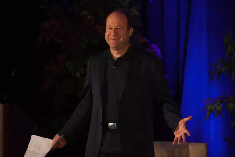 Image: Colorado Governor Jared Polis speaks to a crowd during the 2019 NoCo Hemp Expo in April.