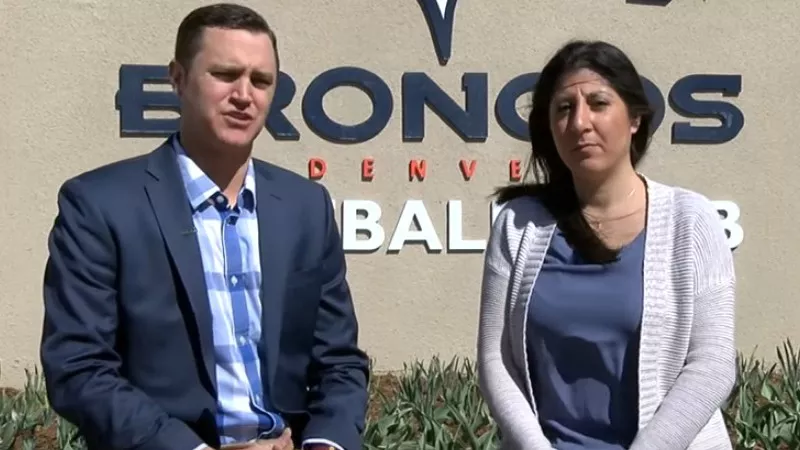Image: Outgoing Denver Post sportswriters Nick Kosmider and Nicki Jhabvala commenting on the Broncos' signing of new quarterback Case Keenum.