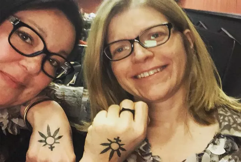 Image: Jenny Gold (right) doesn't want Lyme disease to define her, and neither do her friends in the cannabis industry.