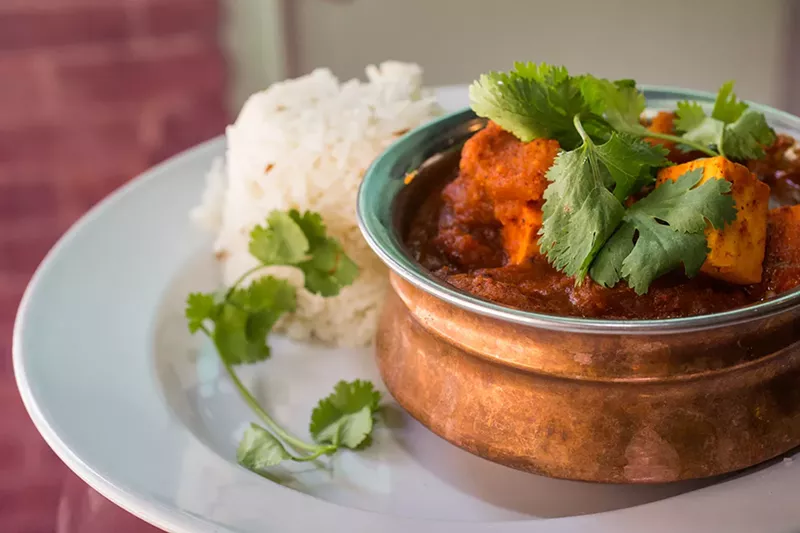 Image: Paneer vindaloo is fiery, just as it should be.