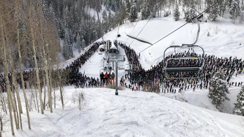 Image: You'd think that a ski area that boasts these kinds of lines could figure out a way to help its workers find affordable housing.