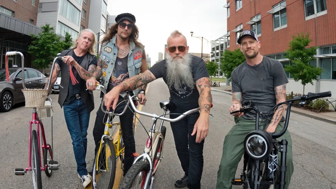 Mike Vallely and the Complete Disaster is the new band of pro skateboarder Mike Vallely, far right.