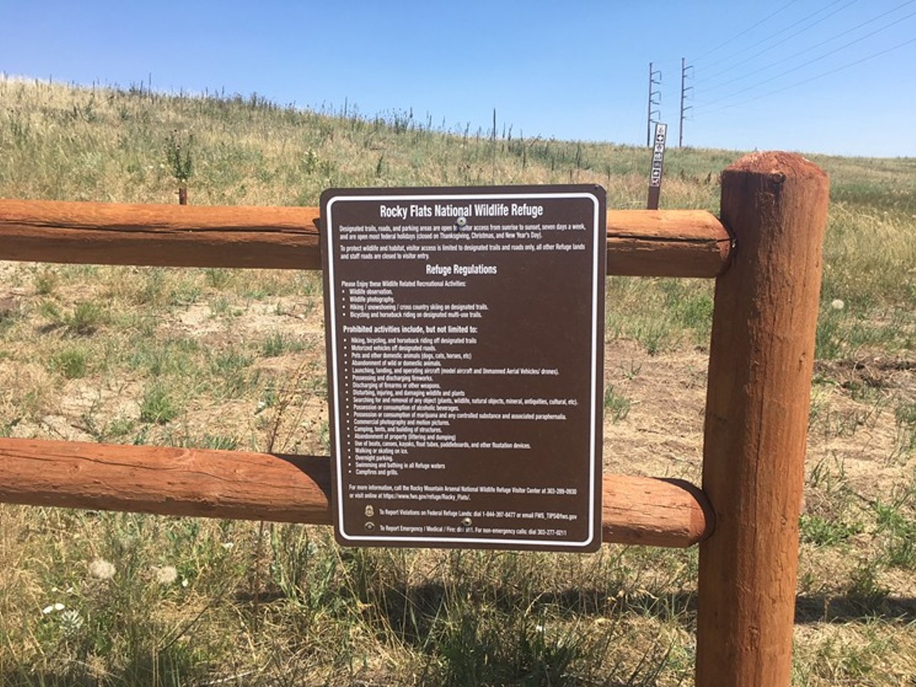 A southern entrance to the Rocky Flats National Wildlife Refuge, near the parkway's proposed path.