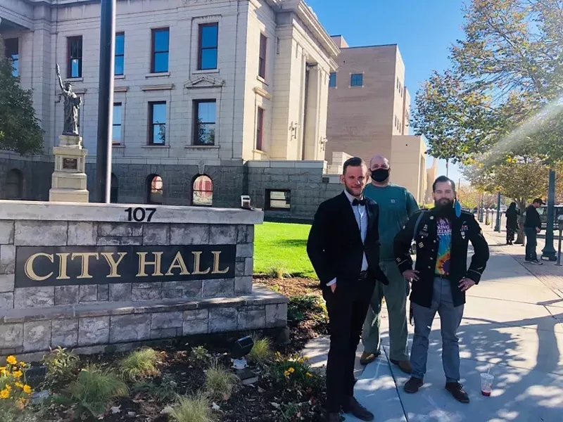 Image: Zac Short (from left), Anthony Caballero and Eric Kawczynski hope to decriminalize natural psychedelics in Colorado Springs.
