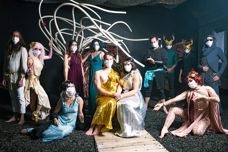 Image: The cast of Rainbow Militia brings acrobatic twists to the plot of Celestial Chaos.