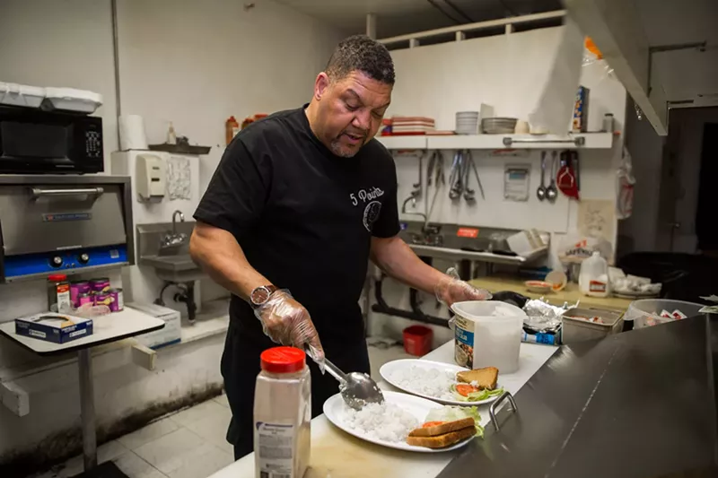 Image: Randall Borne in the kitchen at Randall's at the New Climax.