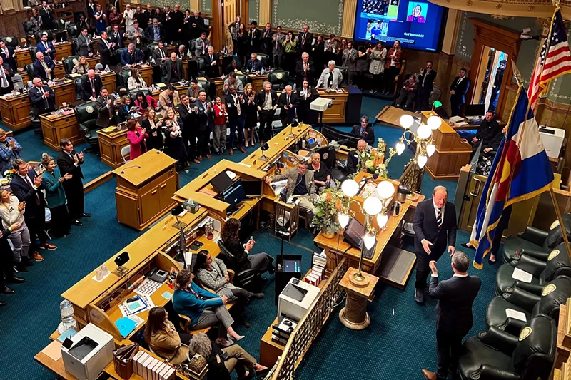 Image: Governor Jared Polis during the 2024 State of the State address in the Colorado Capitol House chamber.