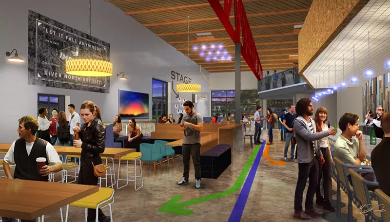 Image: Indoor space will include a bar, coffee counter and a mezzanine level.