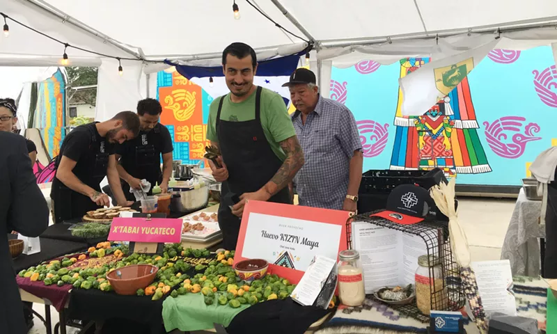 Image: Chef Jose Avila gives Re:Vision guests a taste of his upcoming food truck, X'Tabai Yucateco.