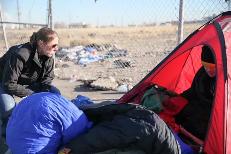 Image: Reaching out to the homeless before the sweep.