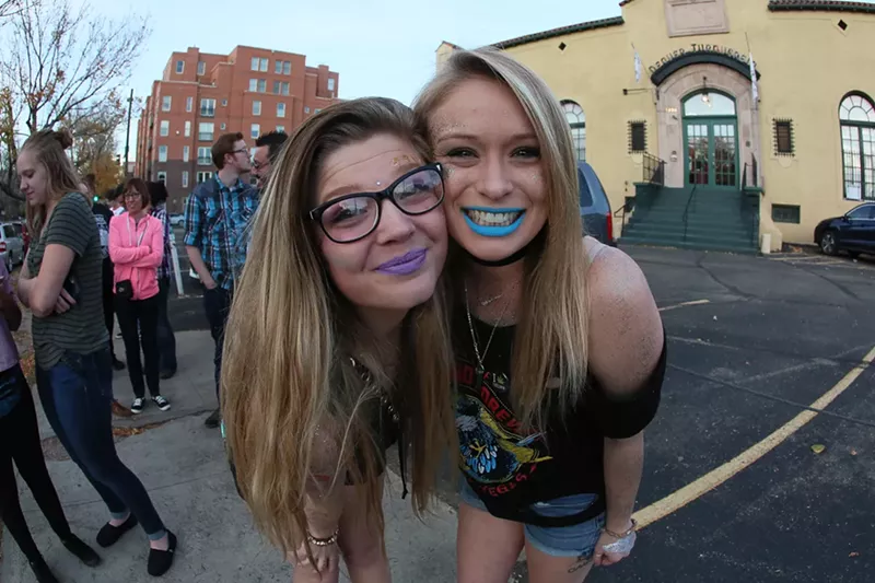 Image: Fans outside the Kesha concert at the Fillmore Auditorium.