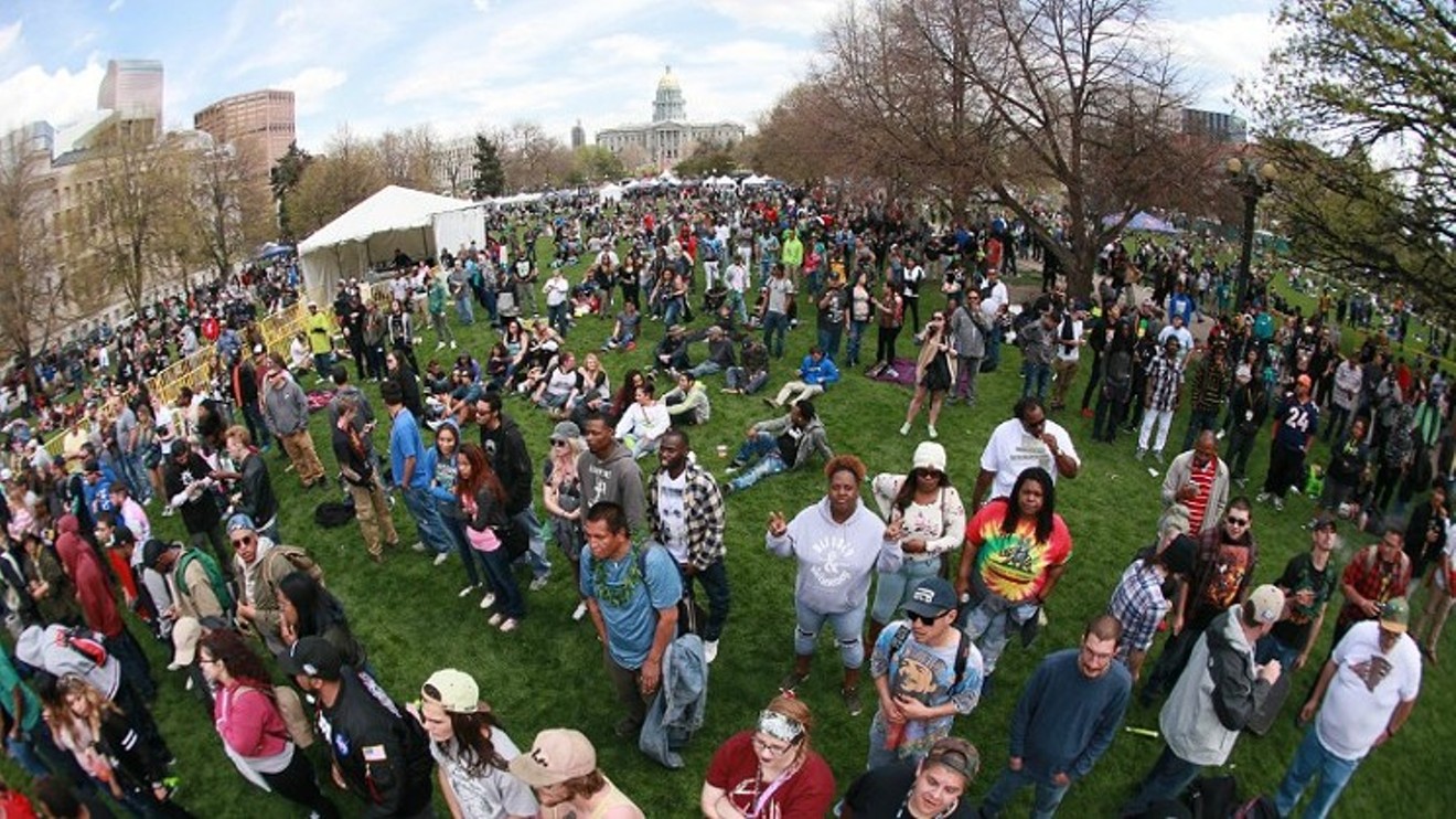 Mile high: 420 rally in front of the Colorado State Capitol.