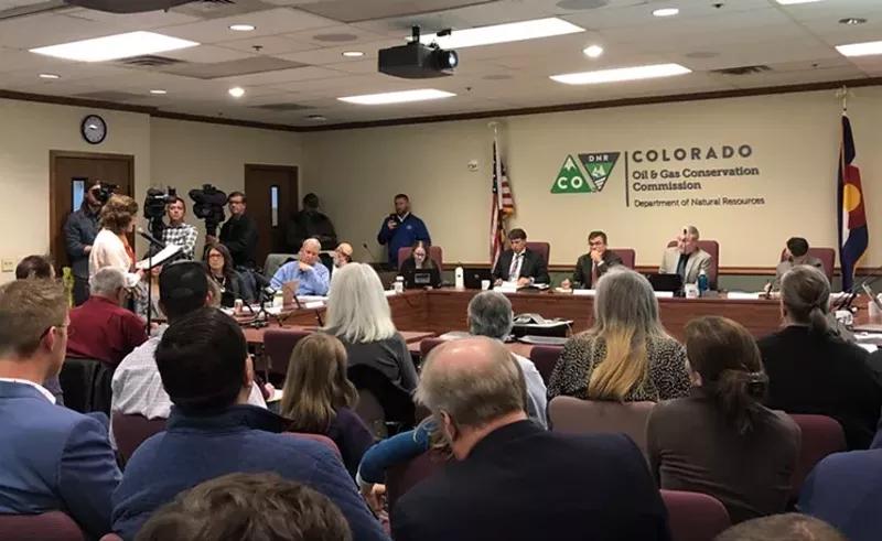 Image: The Colorado Oil and Gas Conservation Commission meeting on May 21.