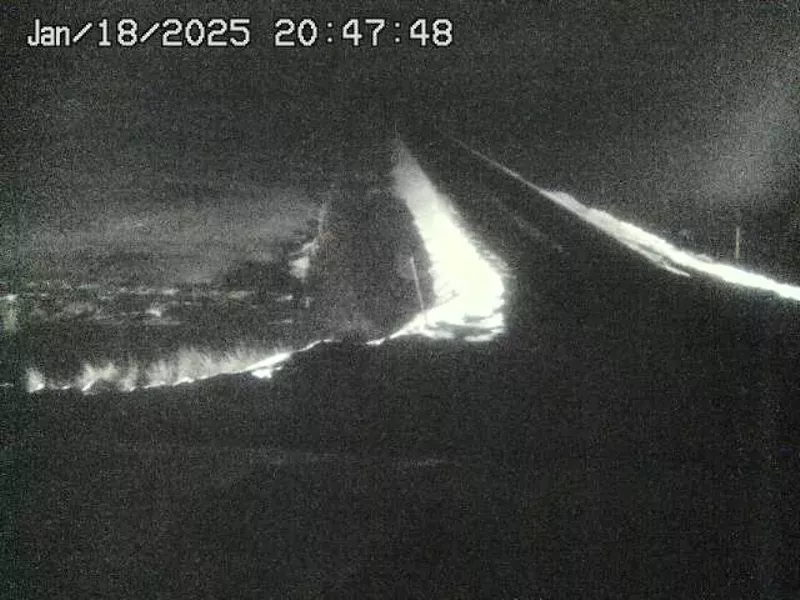 Image: night picture of icy road