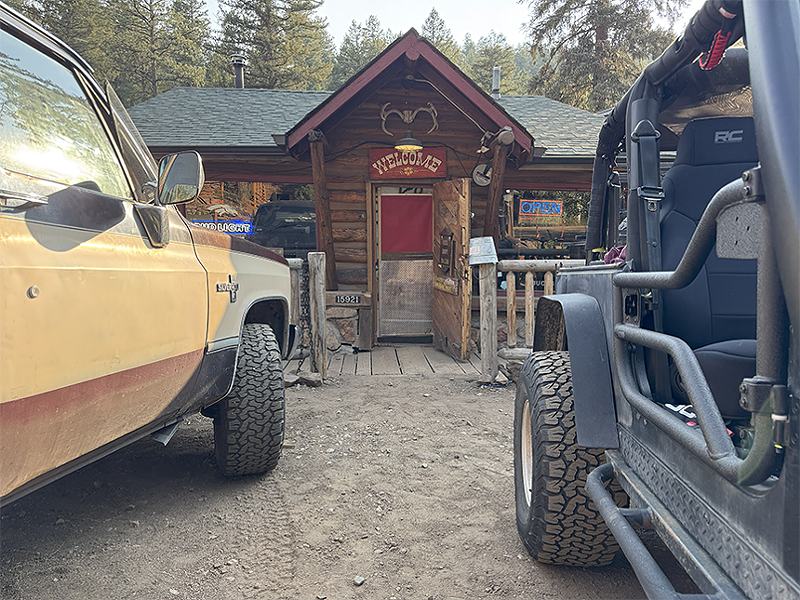 Image: cars in front of bars